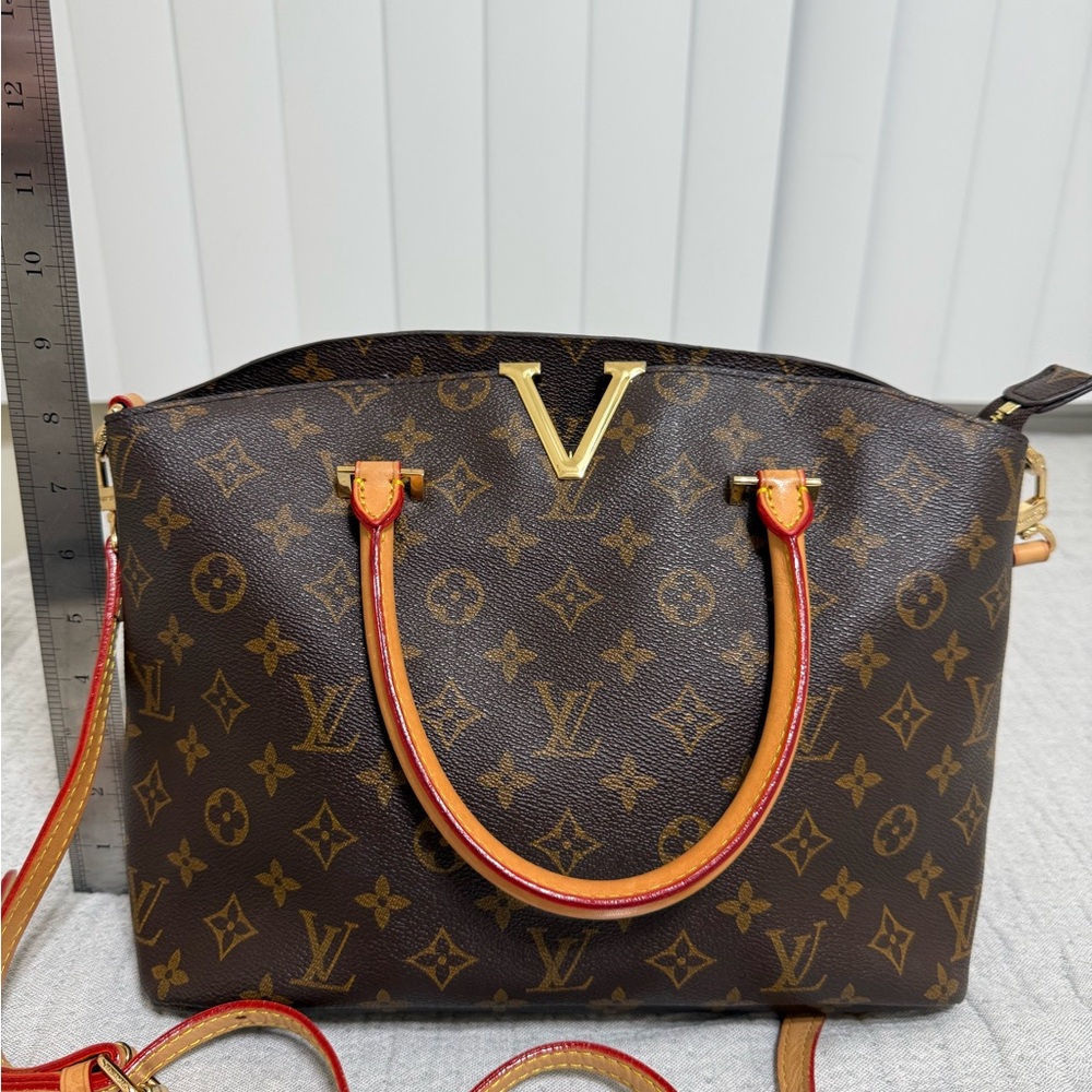 Brown and Gold Monogram Shoulder Bag